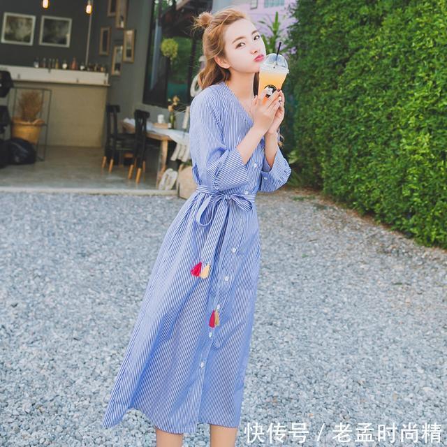 棉麻 还在穿短款衬衫就过时了,现在流行时髦衬衫裙,显瘦也显女人味