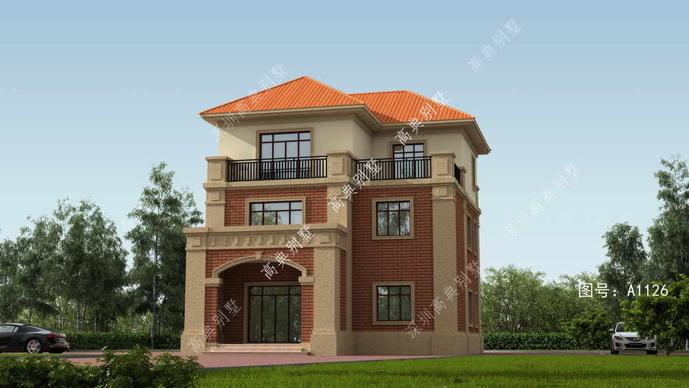 欧式别墅|这款三层欧式别墅,占地面积不大,除了家庭居住,还可以待客。