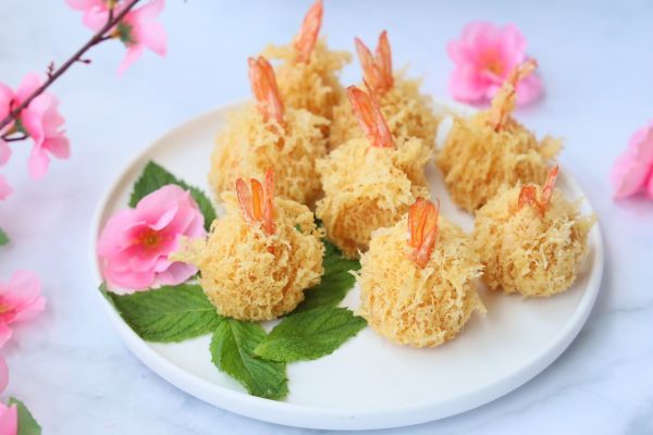 面团|珊瑚凤尾虾