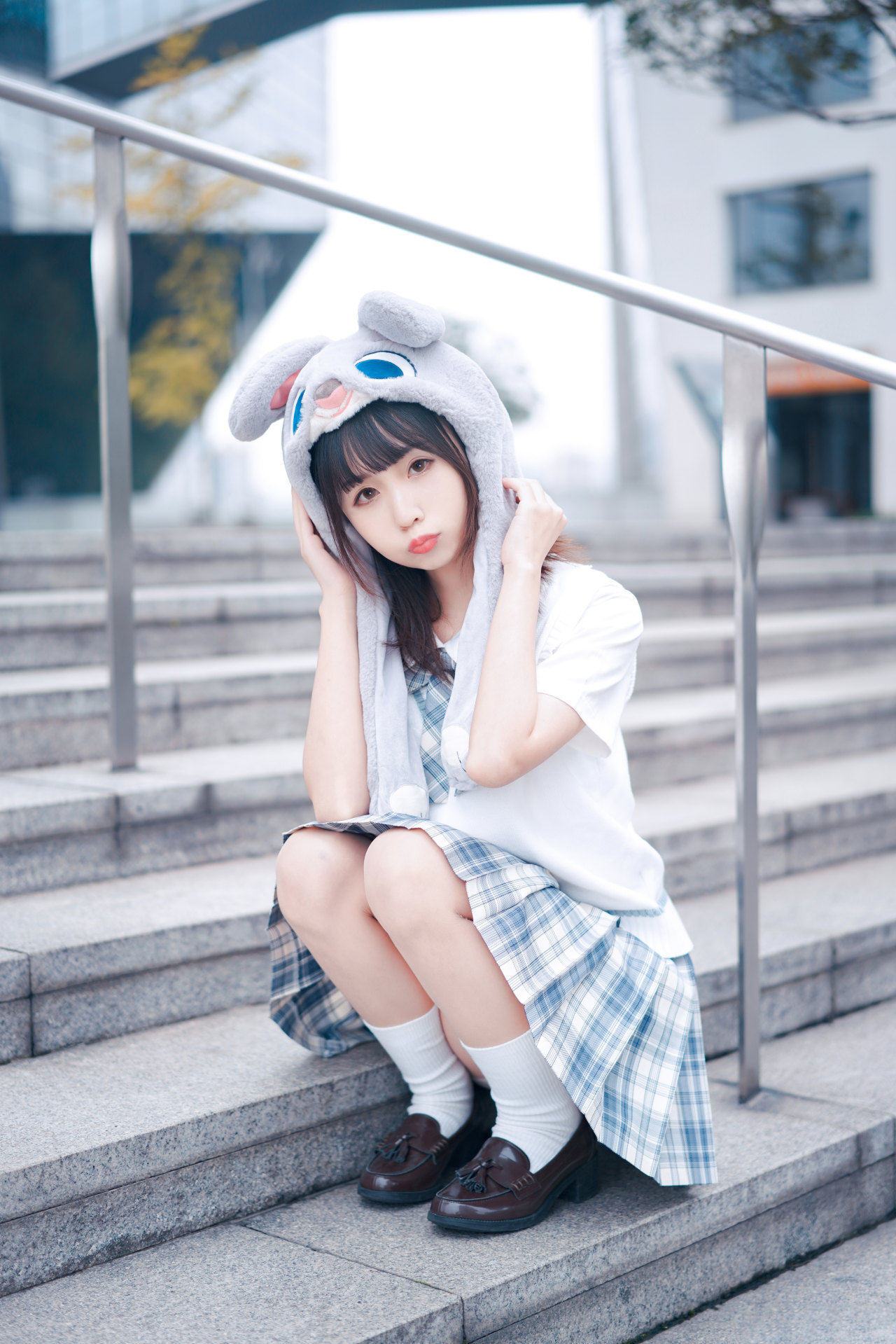 私影|jk私影，是隐藏在兔子头套下的双马尾