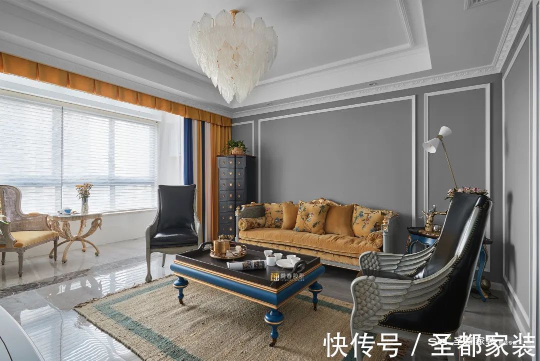 白雪公主|139㎡现代美式家装案例,仙境之旅美出天际,复古浪漫100分