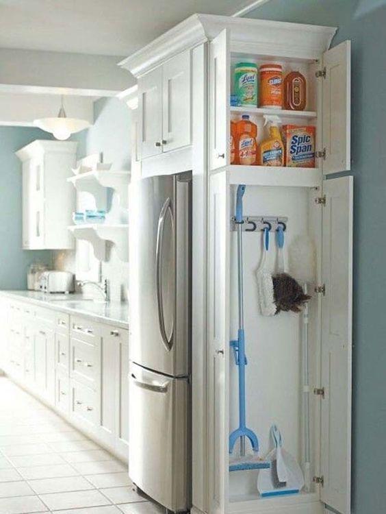 柜子|拖把再也不放卫生间！橱柜侧面留出10cm，小户型收纳空间倍增