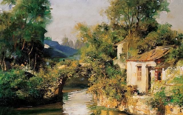 欣赏者#乡村美景油画:如诗如画的独特风格,别有一番家乡的韵味