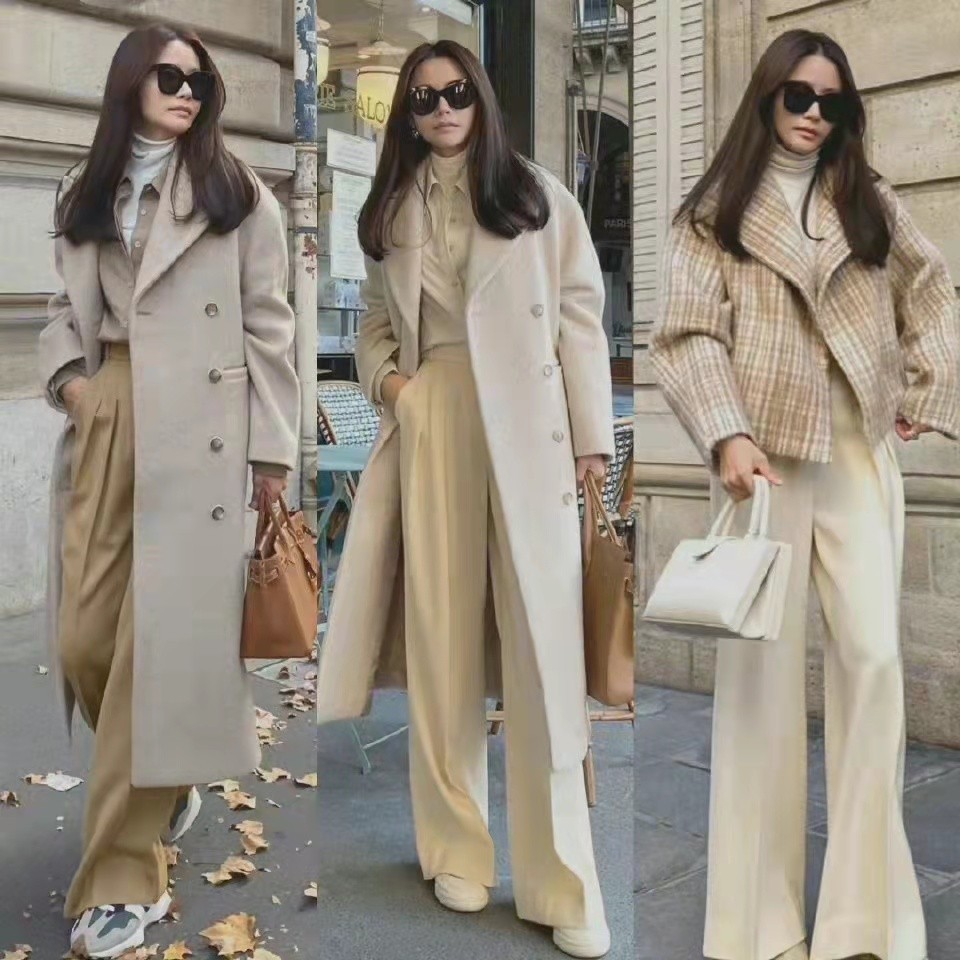 小姐姐|过了40岁,用“大衣+高腰裤子”,把气质和高挑做到极致