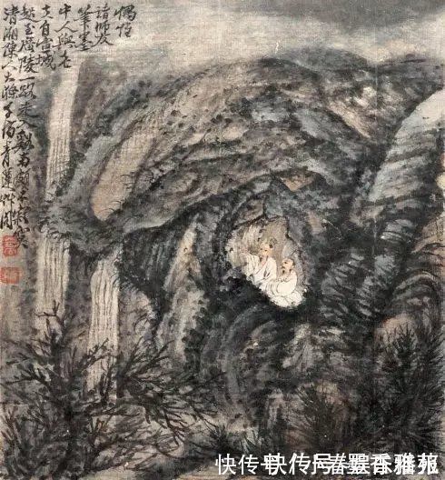 朱亨嘉！清初画家石涛画中的小人儿，生拙古朴，别具一格