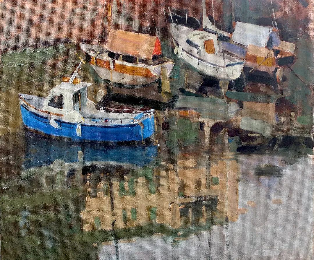 田园风光画@他用画笔,勾勒出一幅幅唯美动人的田园风光画