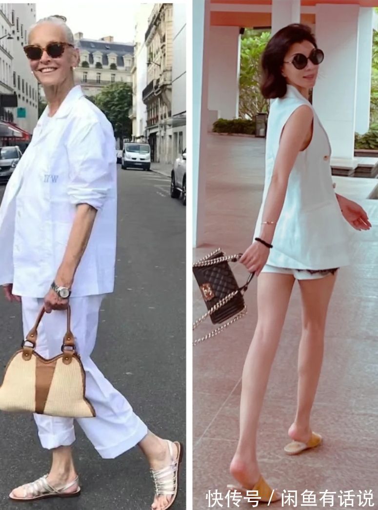 穿搭 50岁阿姨学75岁法国博主穿搭,风格却截然不同,一个优雅一个自然