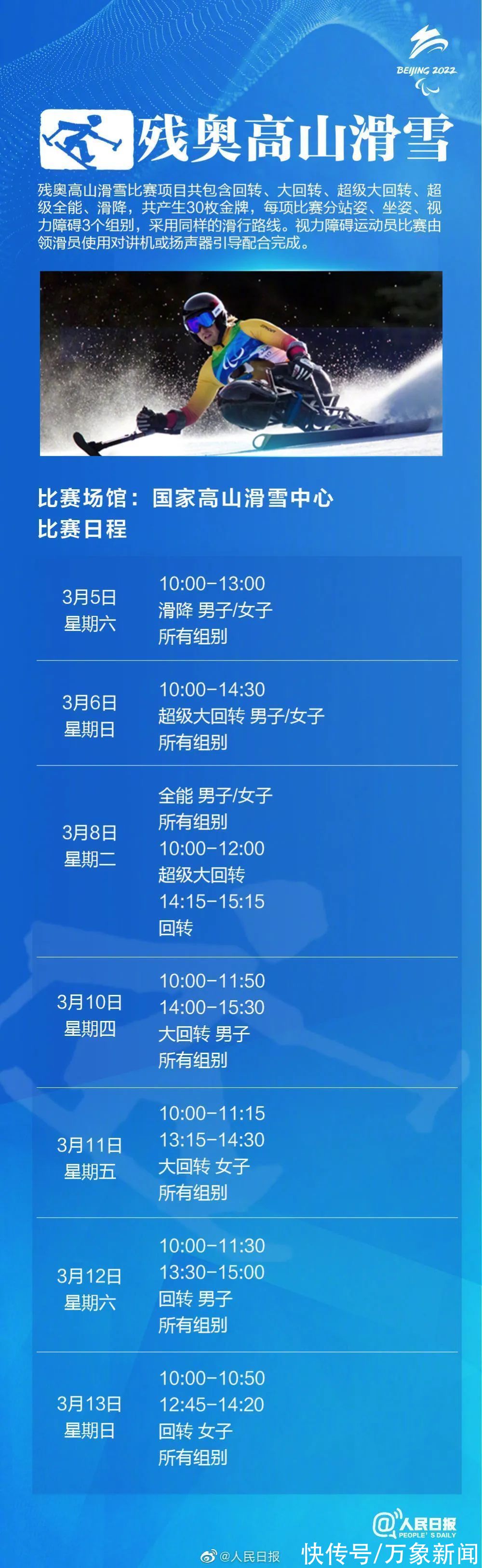 冬残奥会|收藏！北京冬残奥会赛程来了