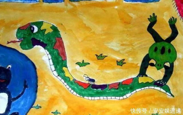 幼儿园|5岁女儿画“蛇”得奖，母亲还在暗自高兴，闺蜜赶紧去报警吧