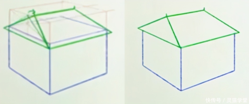  顶部|如何用两点透视绘制屋顶和屋顶？两点透视绘制屋顶和屋顶基本方法