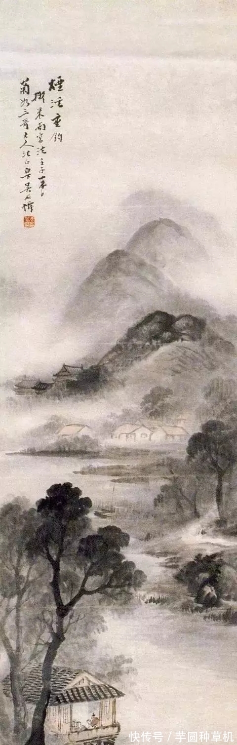 山水画@海派山水画大家|吴石仙的烟雨蒙蒙