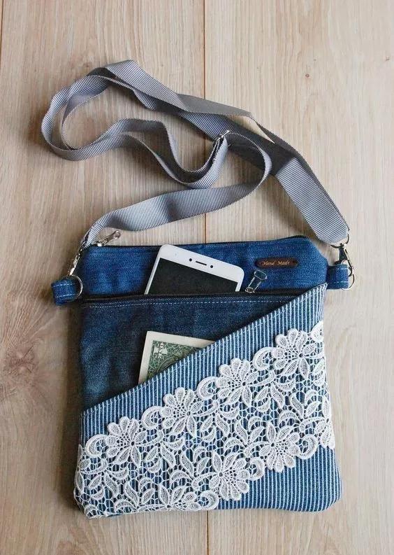 diy 一条旧牛仔衣裤,就能改造出女生喜欢的包包,以后都不舍得扔了