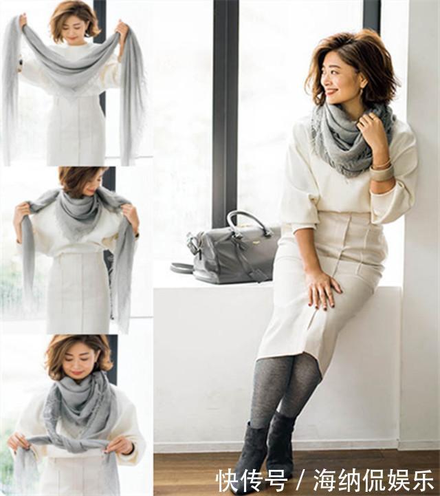 真服了日本女人会打扮，一条围巾戴出高级感，难怪冬日更迷人