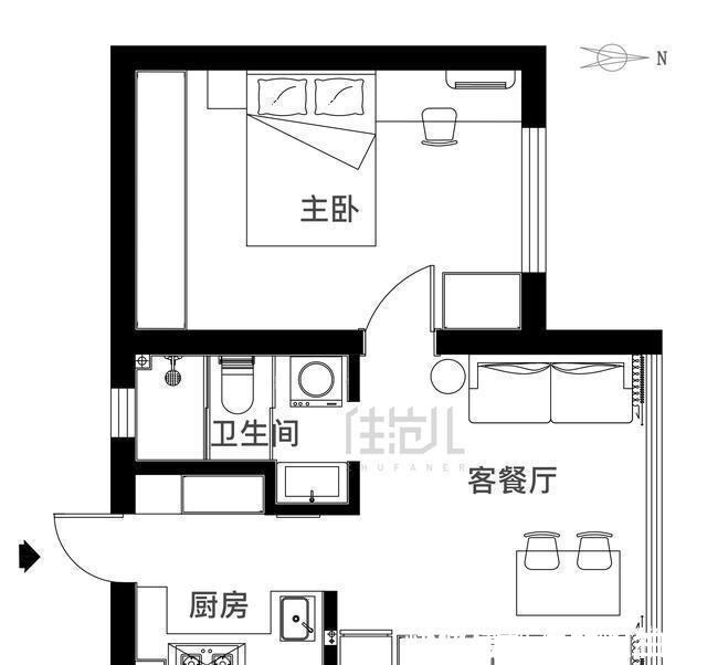 一居室|看腻了北欧风，43㎡一居室靠超美配色做到了优雅高级！