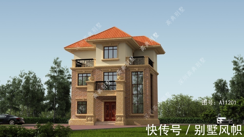 欧式|这款欧式自建别墅,整体外观设计精简时尚,老家盖栋好极了。