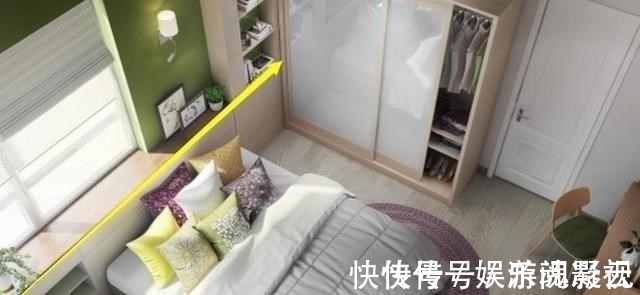 窗帘|床头不得已靠窗,一招化解:加一字形20cm宽矮台面,也当床头柜用