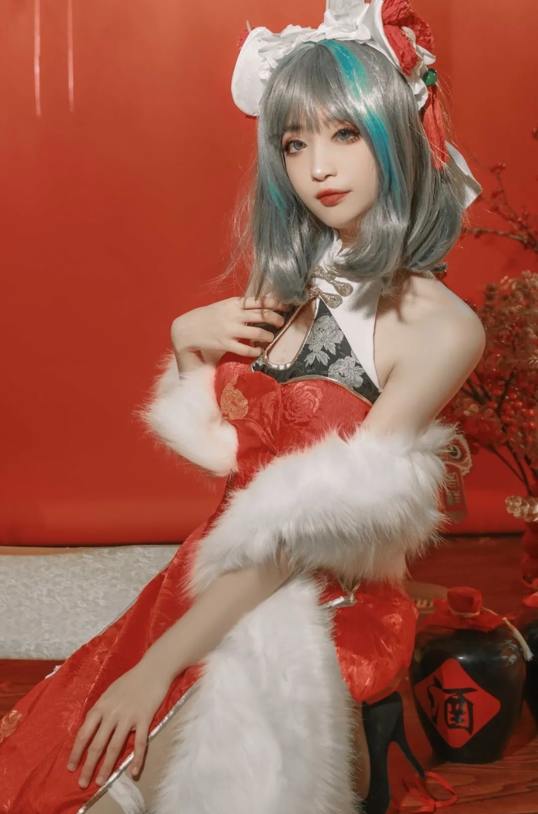 cos|cos:碧蓝航线柴郡新春旗袍cos正片@软糖