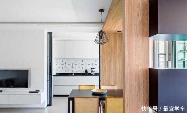 二三十平|原来厨房还能装这种推拉门,一打开就藏在墙里隐形起来了,不占地!