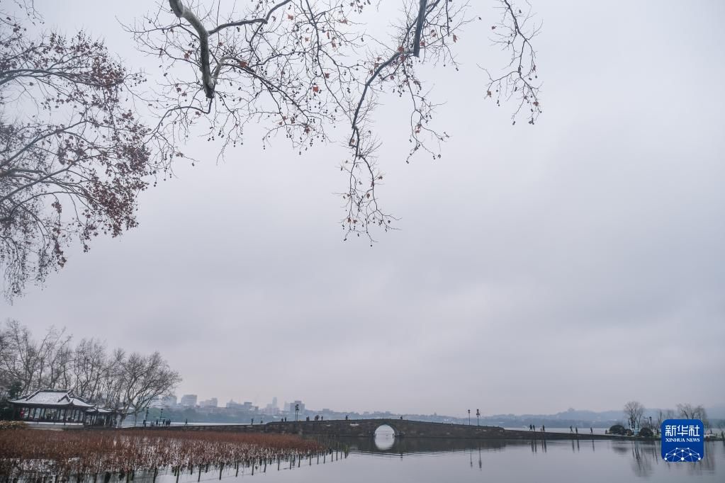 新年|杭州西湖迎来新年初雪