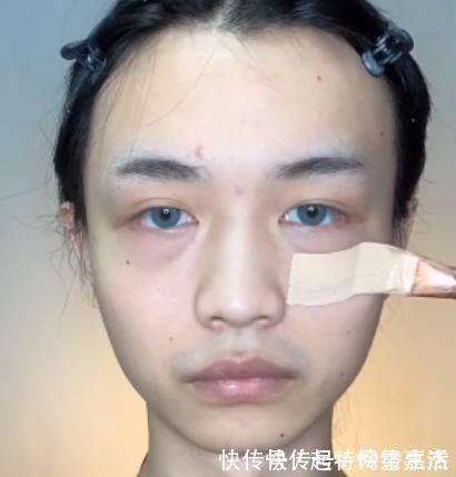 美妆博主|小哥哥教大家化“仙鹤妆”,第一眼差距有点大,看到成品认输了
