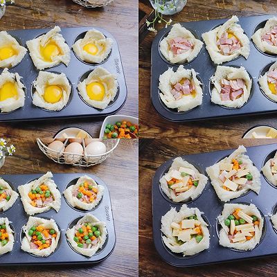 芝士鸡蛋培根|芝士鸡蛋培根吐司杯