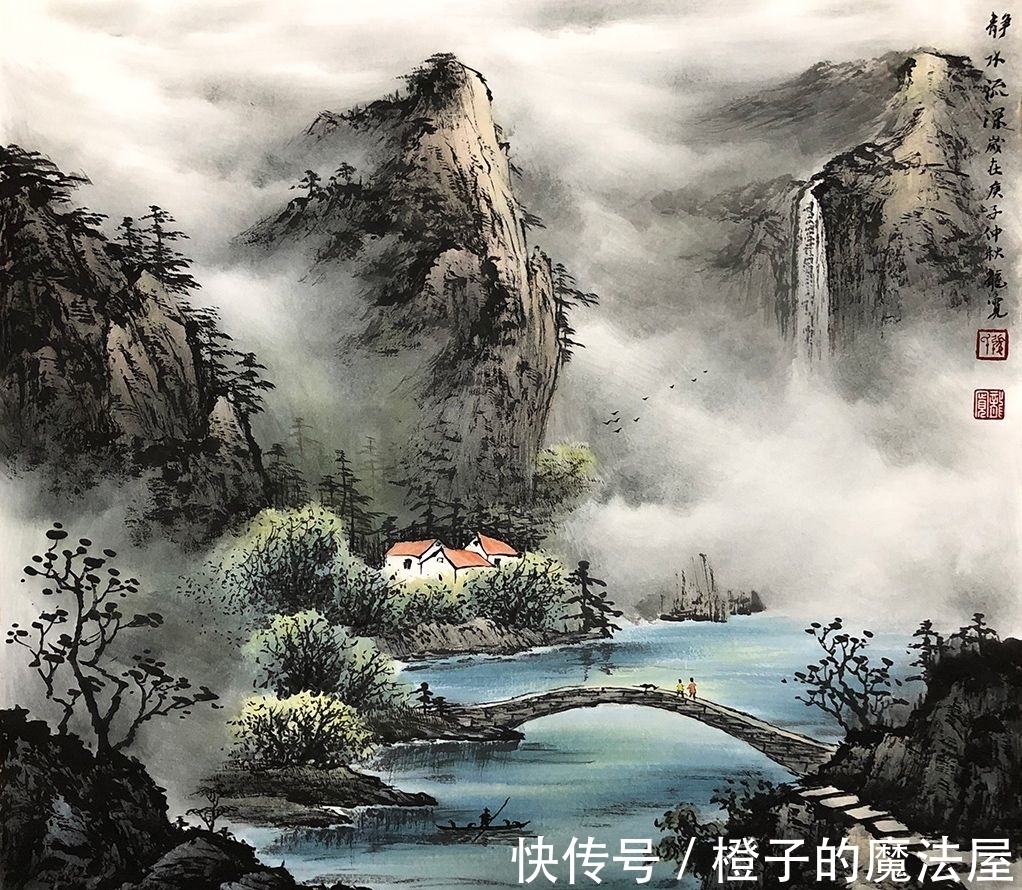 诗书画@龙宽山水画 定格在宣纸上的山色春秋