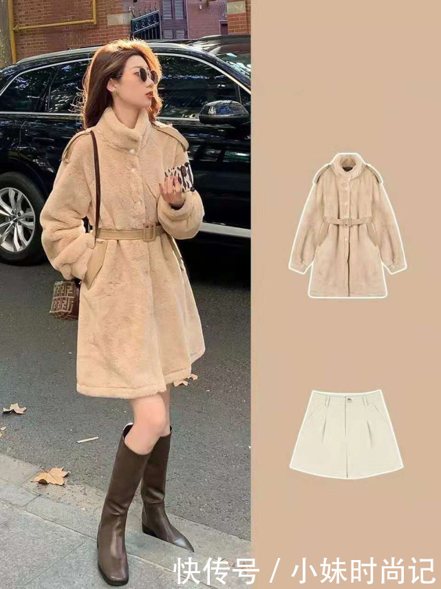 显高|穿了这么久的羽绒服,也该换羊羔毛外套上场,让你的冬季更显高