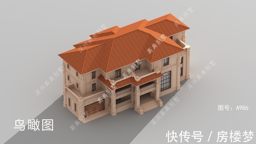 层次感|带车库的欧式三层别墅，坡屋顶错落有致，层次感很好。