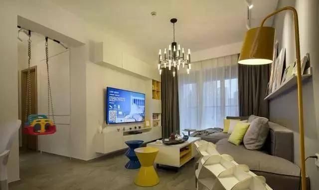 水泥|老公坚持客厅铺水泥砖，过道还给女儿装秋千，入住后晒晒全屋