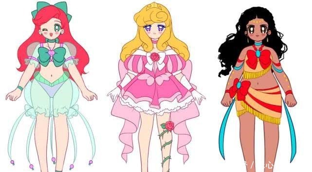 大眼|日漫画风的迪士尼公主经典的大眼小脸,日系花木兰女人味十足