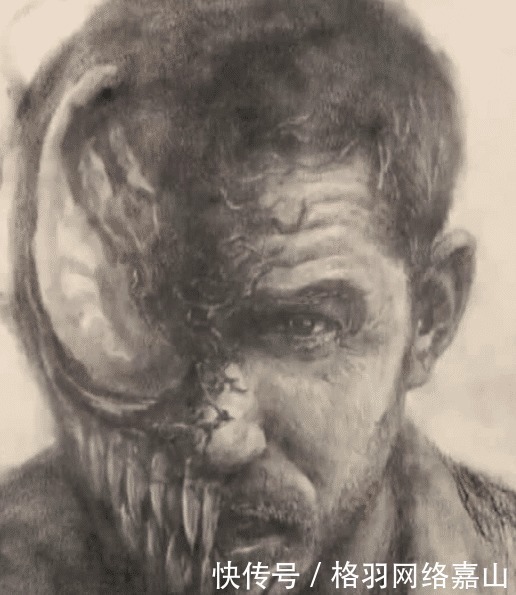 钢铁侠|史上最强美术生,徒手绘画“毒液”,网友:我是跪着看完