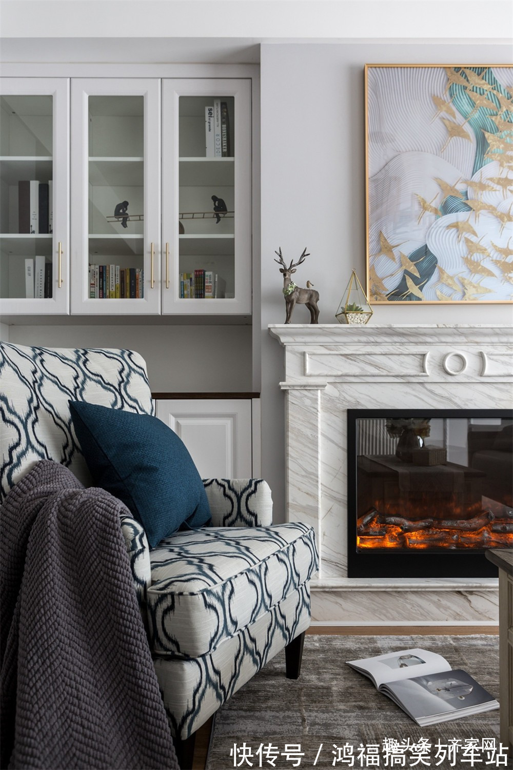 装饰画|136平美式轻奢,卧室金属球形吊灯,洗手间镜柜设计,创意又实用