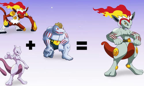 豪力|三只宝可梦合体,帝王拿波基因强大,超梦太酷,看到御三家恋爱了