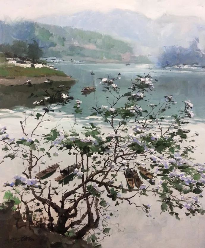 笔触|国画意境,油画笔触——石建都 笔下清新唯美的诗意油画