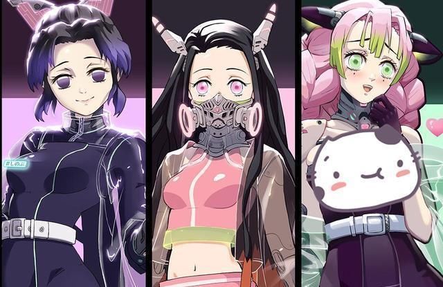 鬼灭之刃|鬼灭三美成朋克少女,蝶屋少女大变样,伊之助误入,网友表示太美