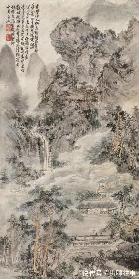 水墨纸本|清初四大画僧笔下的意境山水,不只是养眼