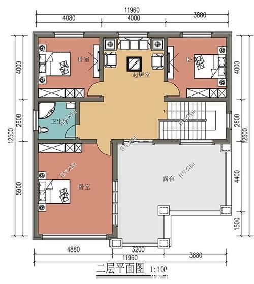 露台|农村宽12米,进深13米,后面还有一个厨房的自建房,你觉得该如何设计?