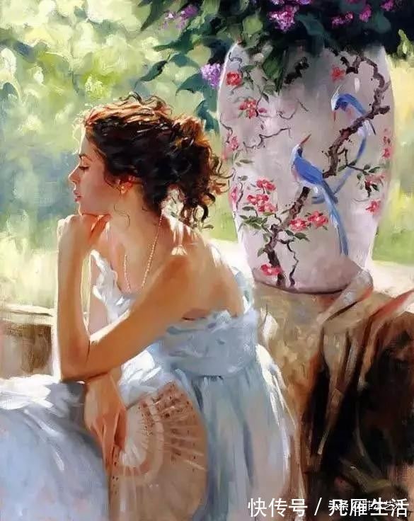 列宾#俄罗斯艺术家油画中的美女,温婉知性的魅力女神