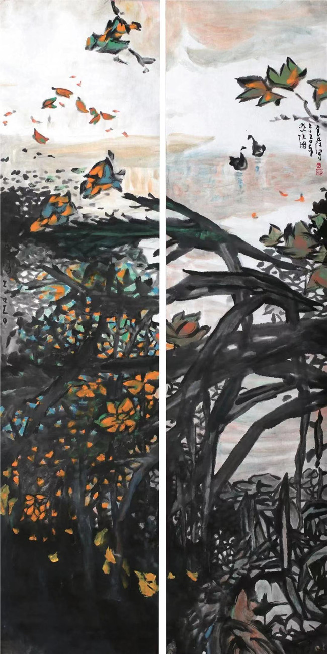 吴良@艺术鉴赏网:山水画名家吴良发“色墨混合”艺术构想