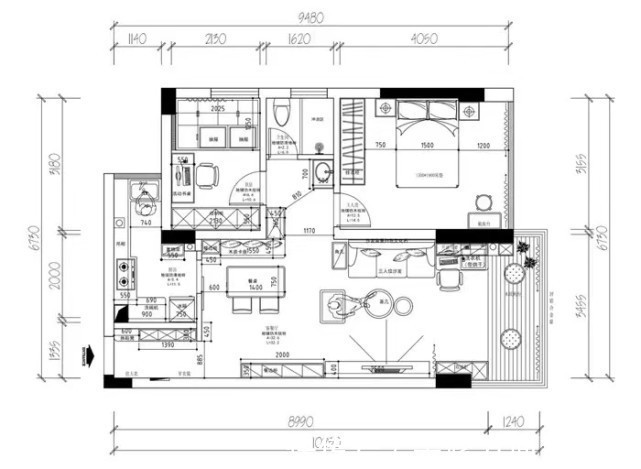 青砖|85平现代风二居室,背景墙采用青砖的形式,整个空间更加清新