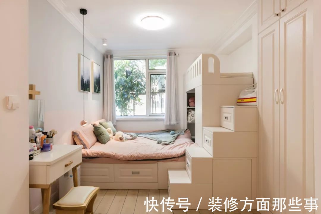 上下吊柜|60平旧房改造,颜值超高,主卧双层榻榻米设计,太实用了!