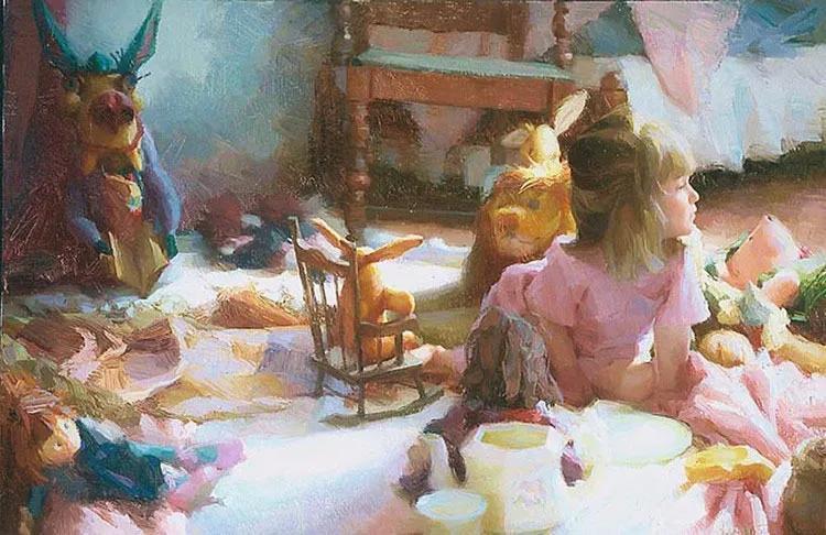 油画作品|好久没见过这么准的造型了,她的用色也超扎实!