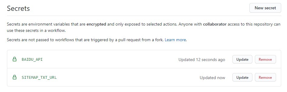 GithubActions配合宝塔面板的计划任务 – 每天推送网站链接到百度站长平台