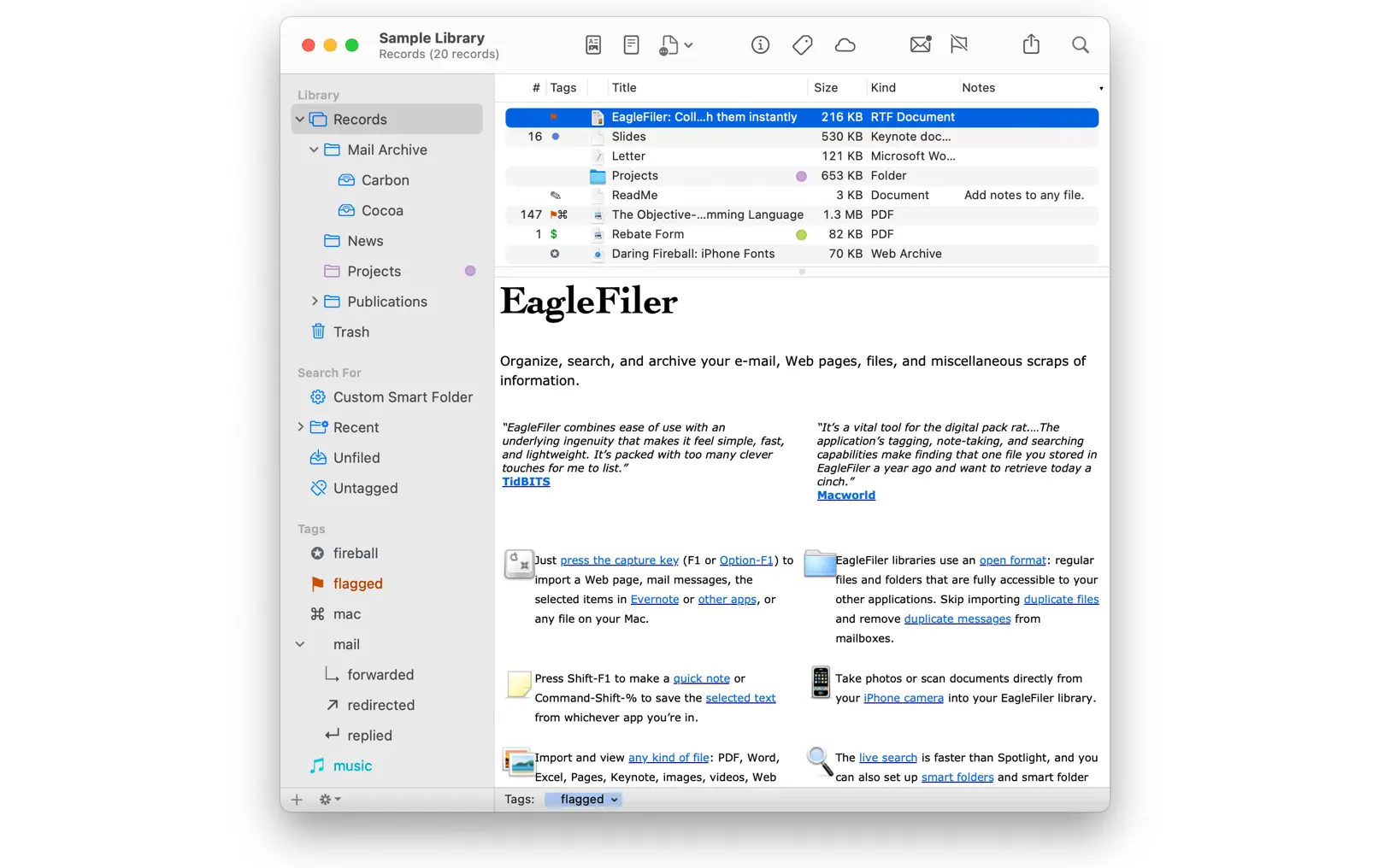 EagleFiler for Mac v1.9.12 文件信息管理-无忧下载