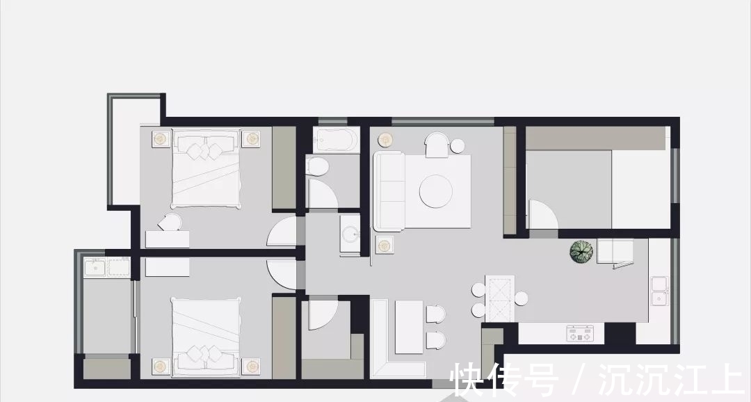 皮艺|130㎡现代简约,书房天花是幅画,活力舒适好童趣