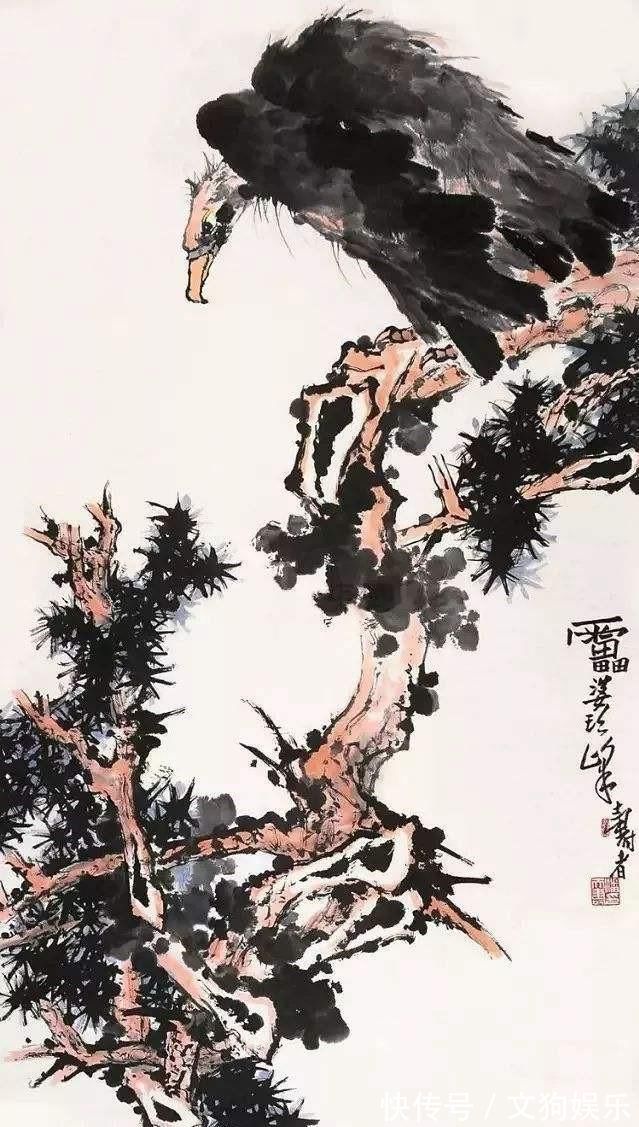 松石图@潘天寿这张画，超过价值3.7亿的那只鹰，落笔大胆老辣