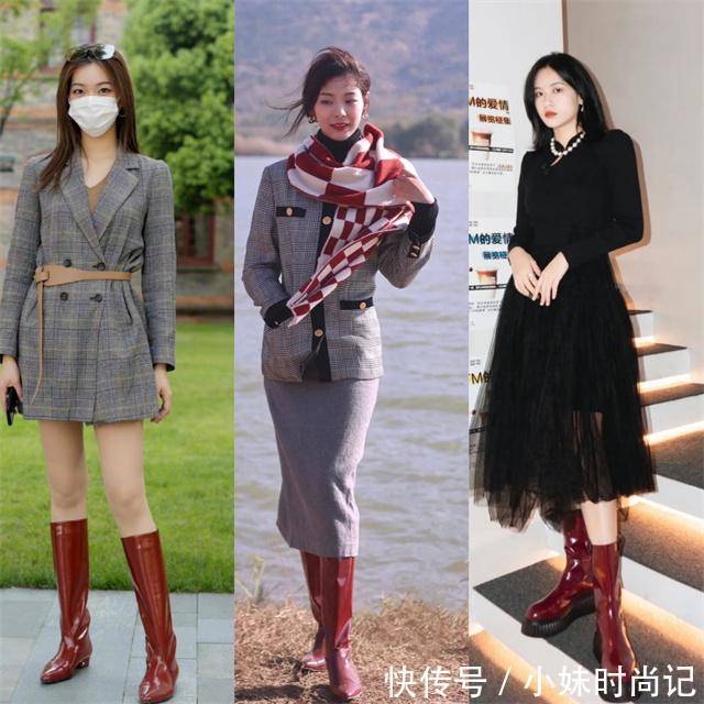 裸靴|最近火了一种过年穿搭,叫“长大衣+红色靴子”,洋气喜庆又高级