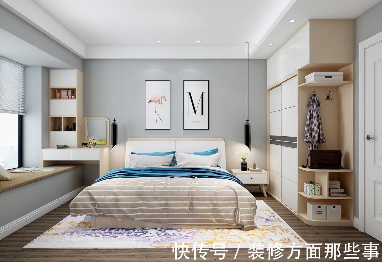 镜子|110平现代简约风三居室,温馨宁静的卧室设计太好了