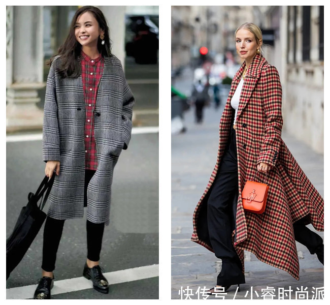 格纹 早春格纹大衣这样穿,不踩雷还很时尚