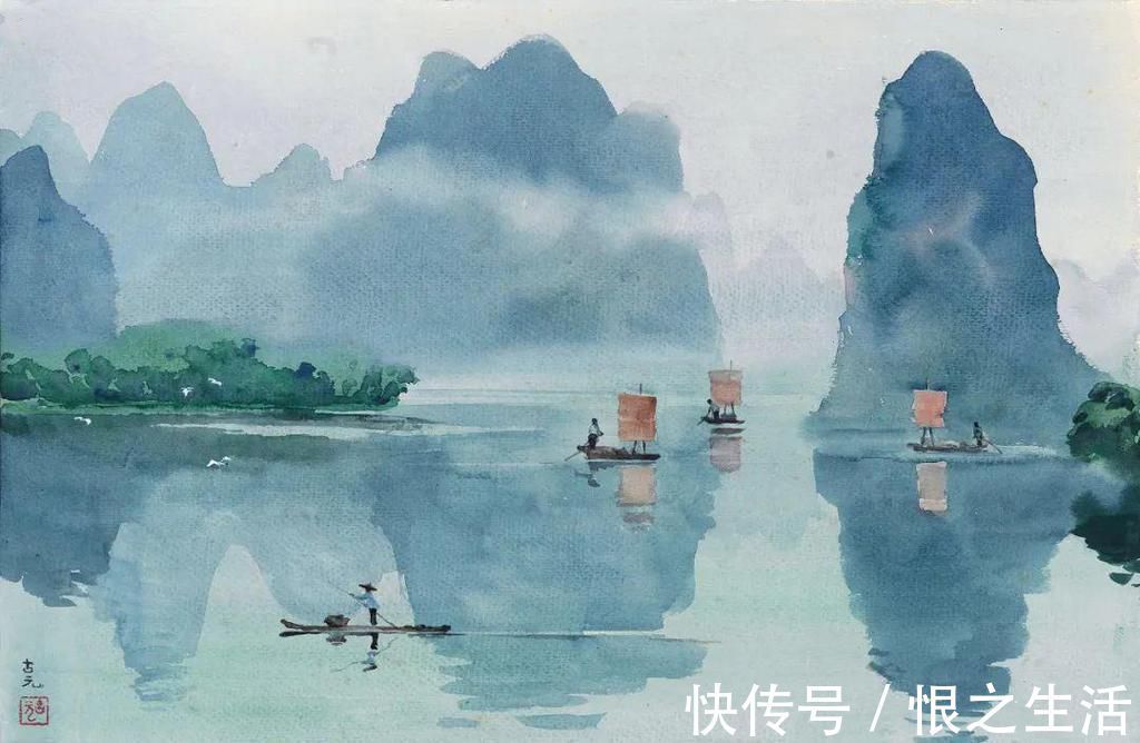 中国艺术!他被徐悲鸿称为“中国艺术界卓绝天才”,融入水墨意境的水彩,太美好了!